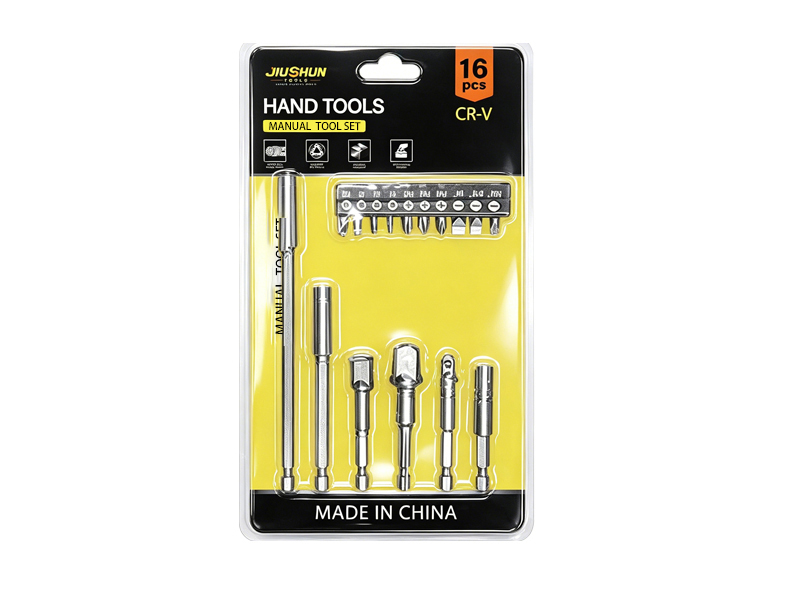 16PCS CR-V Screwdriver Bit Set with Magnetic Extension Holder for Home Repair & DIY